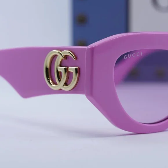 Gucci GG1421S 004 Geometric Sunglasses – Pink - thefunkyskunk.ie display picture 1